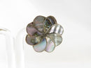 Pinwheel Flower Form Abalone & Sterling CBL Taxco Mexico Screw Back Earrings