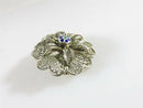Vintage Topazio Portugal Q925 Sterling Silver Enamel Flower Pin