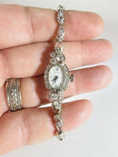 Hamilton Wrist Watch 14K White Gold Case/Band 38 Natural Earth Mined Diamonds