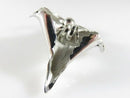 Bond Boyd Brushed & Polished Sterling Silver Orchid Brooch 2 1/8" x 1 1/2"