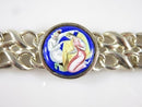 Charles Krypell Sterling Toggle Bracelet in Silver with Porcelain Plaque insert