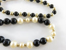 Pair of 1/20 12K Gold Filled Gold Ball Black & Black and White Faux Pearl Bracelets