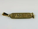 18K Gold Egyptian “Betty” Cartouche Pendant with Ankh & Hieroglyphs, 4.3g