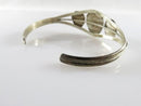 Petite Sterling Silver Cuff Bear Claw Shadowbox Turquoise Unsigned Navajo Style