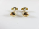 Edwardian Gold Filled Oval Scrolling Design Solid Curved Bean-Back Cufflinks