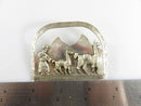 Vintage Sterling Silver Llama Scenic Brooch 2 Pack Llamas, Herder & Mountain Scene