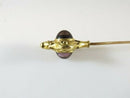 Antique 14K Etruscan Style Amethyst Cabochon Extra-Long 8" Hat Pin