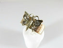 Antique 13K Gold Diamond Butterfly Figural Cigar Band Ring Victorian Era (≈2.8 g)