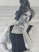 c1902 Alfred S Cambell Unusual 3 Dimensional Relief Scene Woman on the Beach