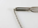 Vintage Swank Sterling Silver Tie Bar Clamp With Dangling Plaque for a Monogram