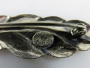 Lovely Vintage Textured Sterling Silver Leaf Brooch Pin Jewelart 2 3/8" Long x 5