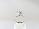 Vintage Designer Solitaire Ring Sterling 8mm Cubic Zirconia Size 7.75 by SETA