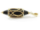 14K Milor Italy Faceted Onyx Enhancer Pendant with Twisted Wire Gold Frame