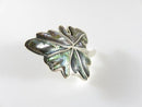 Vintage Unmatched Large Maple Leaf Abalone & Sterling Mexico Single Silver Earring