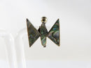 Butterfly Form Abalone & Sterling JHE Taxco Mexico Screw Back Earring Set