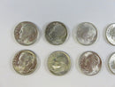 Group of 10 US Roosevelt Silver Dimes 90% Silver Lot 12 90% silver dimes US silver coins Roosevelt dimes lot used