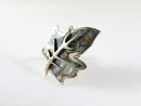 Vintage Unmatched Maple Leaf Abalone & Sterling Taxco Mexico APO Single Silver Earring