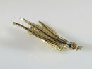 18K Yellow Gold Fern Leaf Brooch with Platinum-Toned Stems Marked 750