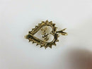 10K Gold MOM Heart Pendant with White Gold Accents & Moissanite Chip