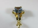 18K Yellow Gold Arts & Crafts Pendant with Emerald Cut Aqua Blue Spinel