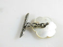 Antique Chinese Export Figural Floral MOP Sterling Good Luck Cuff Links