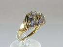 14K Yellow Gold Ring with 10 Marquise Tanzanite Stones Size 7 CID Hallmarked 4.2g