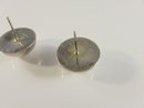 Vintage Sterling Silver Domed Post Earrings, SE 925 Thailand, 18mm, Missing Backs