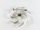 Taxco Mexico Vintage Modernist Pinwheel Cabochon Amethyst Sterling JH Brooch