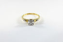 Affordable Diamond Engagement  Promise Ring 14K Yellow Gold Illusion Setting Siz
