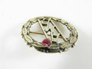Neat Vintage AMC Sterling Silver with Synthetic Ruby Lapel Pocket Scarf Pin