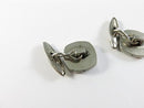 Tic Tac Toe Vintage Cufflinks White Metal Chain Link Design