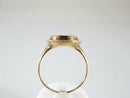 Victorian 14K Yellow Gold Ring with Opalescent Glass Cabochon Size 8.5