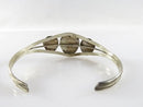 Petite Sterling Silver Cuff Bear Claw Shadowbox Turquoise Unsigned Navajo Style