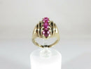 Faith 10K Gold Ring with Lab Created Pink Spinel Waterfall Style Size 4.25