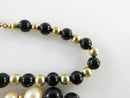 Pair of 1/20 12K Gold Filled Gold Ball Black & Black and White Faux Pearl Bracelets