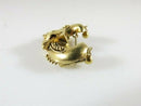 Antique Victorian 18K Gold Etruscan Revival Crescent Brooch with Dangles Circa 1860s