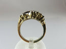 Mid-Century 14K Gold 3-Stone Garnet Cluster Ring Natural Ovals Size 5 4.6g