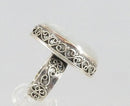 Fancy Setting Sterling Silver Cabochon Milky Moonstone Glass Ring Size  5.25
