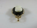 14K Yellow Gold Vintage Pendant with Carved Opal Cameo on Black Onyx