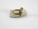 Modernist Mate-less Curved Abalone & Sterling Taxco Mexico Single Screw Back Earring