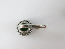 Fancy Vintage Sterling Ring & Earring Set Round Green Tourmaline Glass European