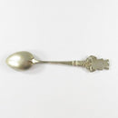 Vintage 800 Silver Spoon Hand Painted Enamel Fancy Lion with Blue White Shield