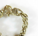 Hammered Extra Large Link Bracelet Gold Washed Sterling Silver 6 1/4" Wrist Karizia KA1772
