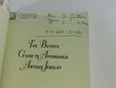Inside front cover/title-page area with an address label and handwritten notes above the half title.