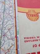 1957 Shell Map of Delaware, Maryland, Virginia W. Virginia The HM Gousha Company