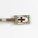 Vintage 800 Silver Spoon Hand Painted Enamel Genova E Piazza Aquaverde