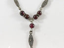 16 1/2" Sterling Silver Lariat Necklace 1 3/4 Drop Polished & Faceted Gem Stones