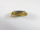 Victorian 18K Bezel & Wirework Oval Onyx Brooch with C-Clasp