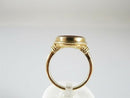 Edwardian Revival 14K Gold Carnelian Oval Cabochon Ring Size 6