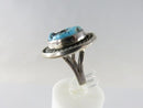 Vintage Sterling Turquoise Navajo Women's Biker Ring  Size 4 Hemerson Brown